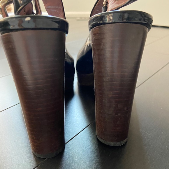 Miu Miu black patent platform sling back heels - size 38 - Picture 6 of 6